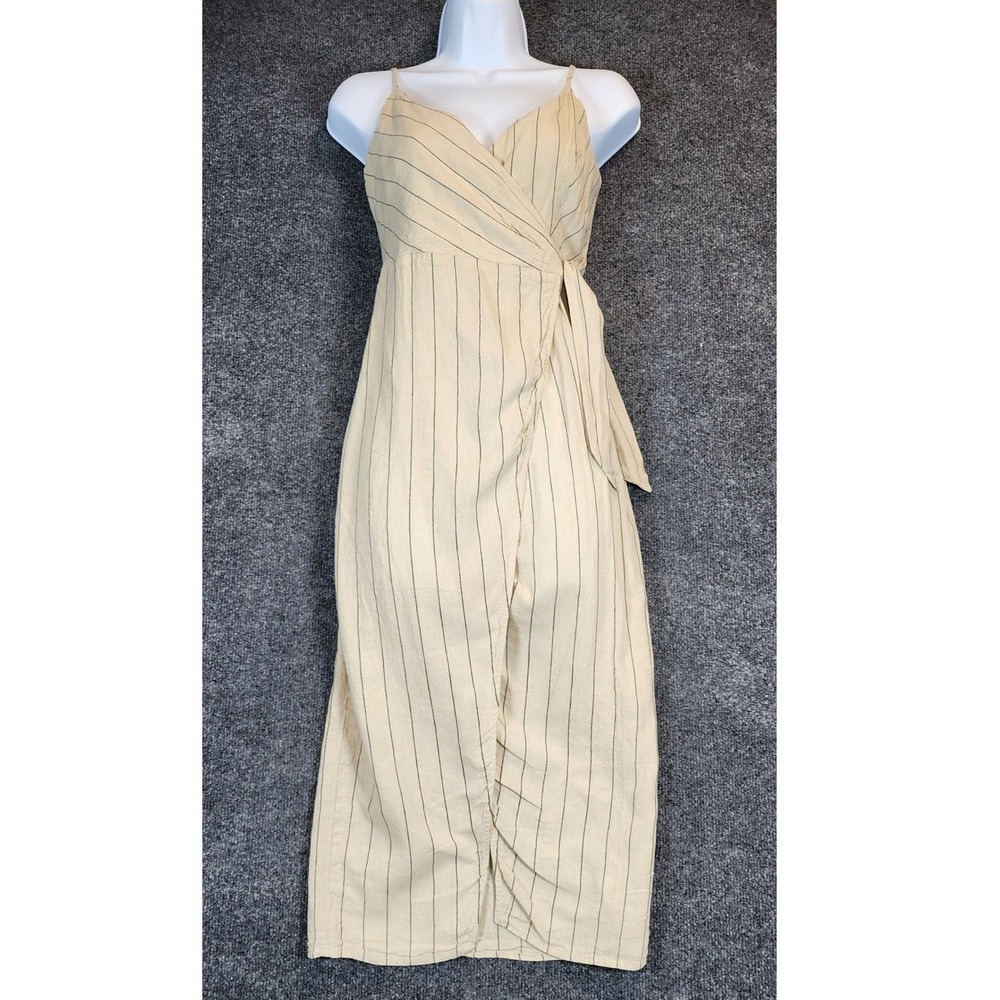 Urban‎ Outfitters Womens Linen Cottagecore Resort Vacation Wrap Midi Dress XS